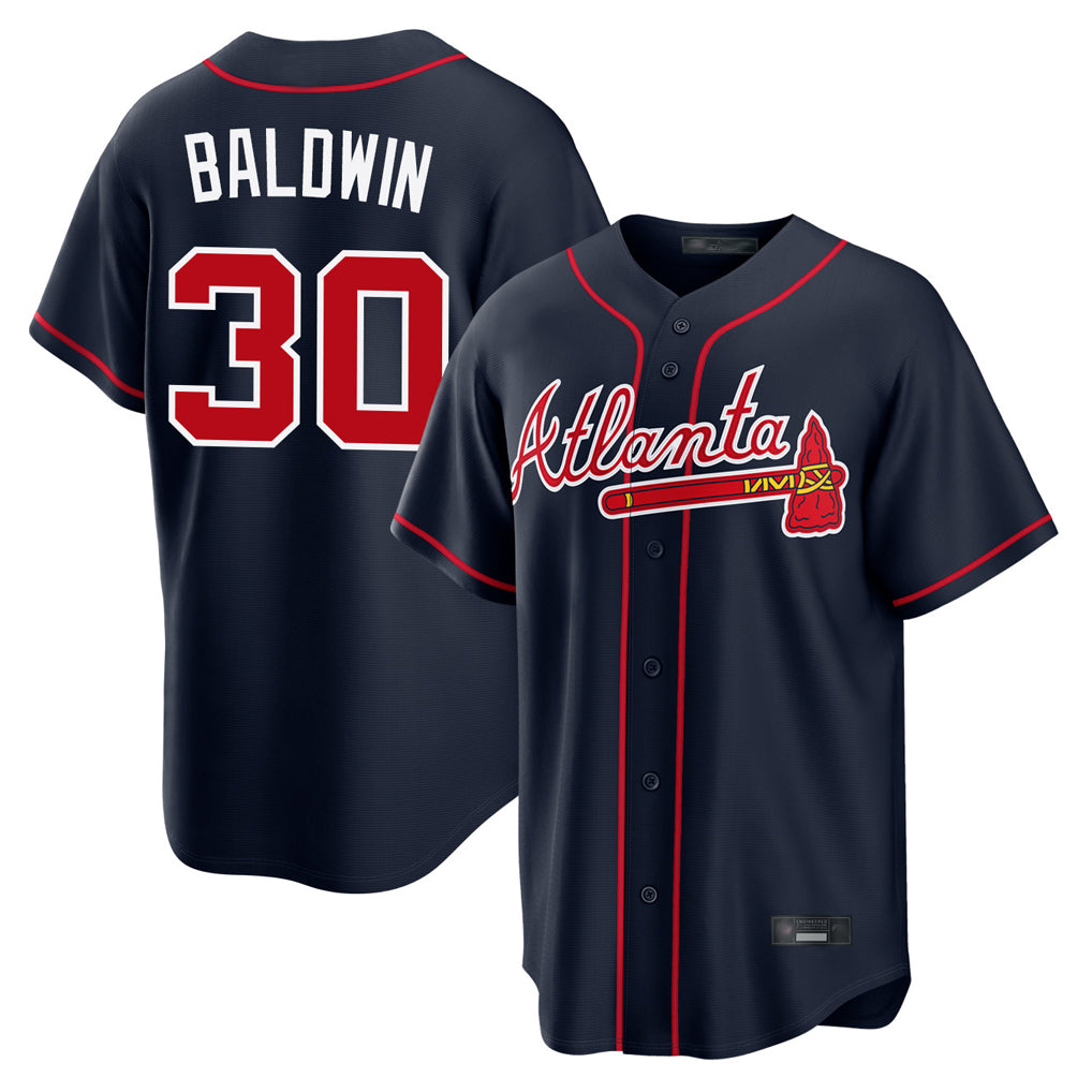 Atlanta Braves #30 Drake Baldwin Player Navy CONTON Home Game Stitched Jerseys
