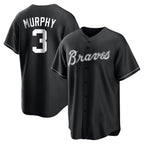 Atlanta Braves #3 Dale Murphy Player Black CONTON Home Game Stitched Jerseys