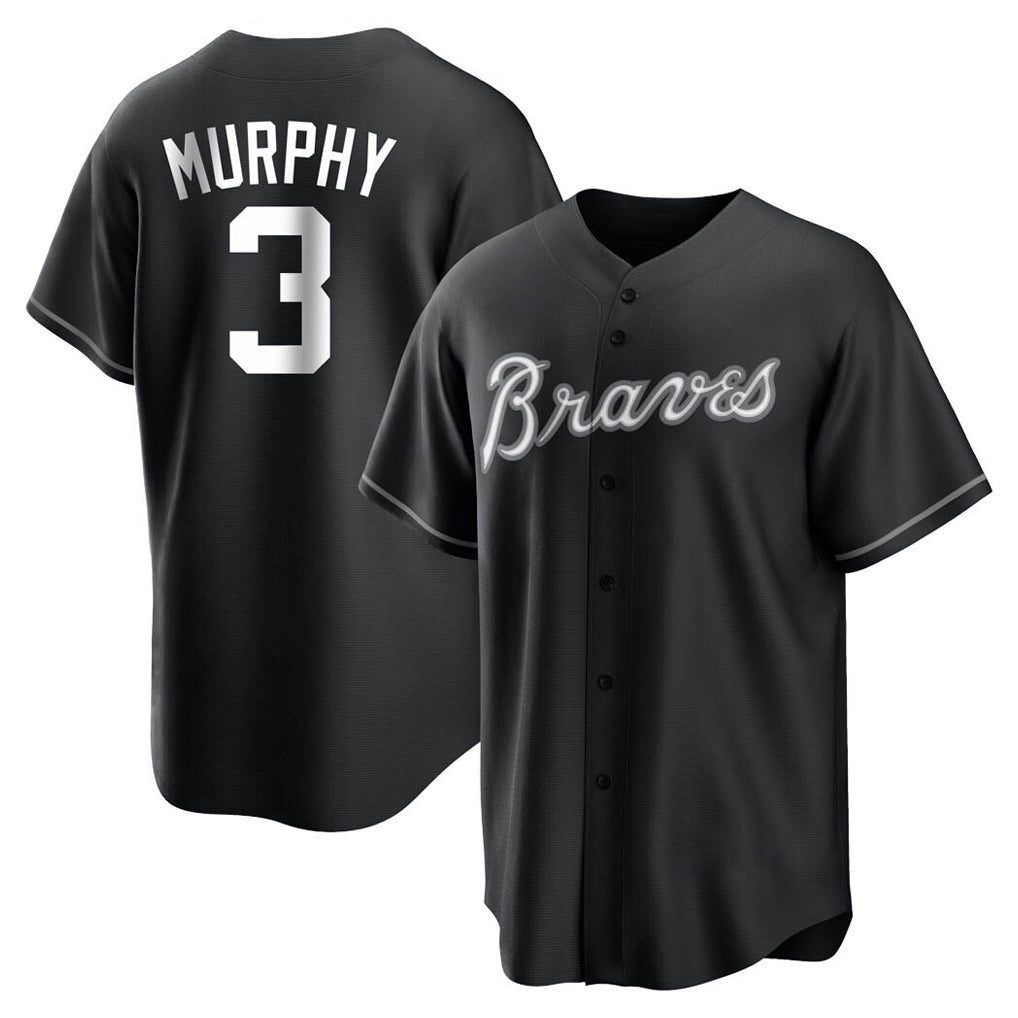 Atlanta Braves #3 Dale Murphy Player Black CONTON Home Game Stitched Jerseys