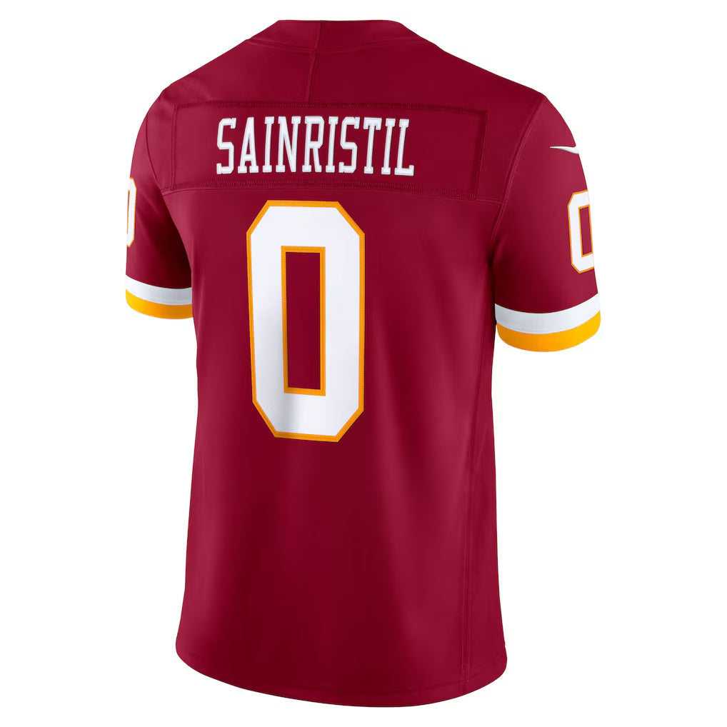 W.Commanders #0 Mike Sainristil Burgundy CONTON Team Vapor F.U.S.E. Stitched Limited Jersey