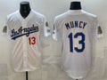 Los Angeles Dodgers #13 Max Muncy White CONTON 2026 Gold Collection 9x & B2B Champs Patch Stitched Jersey