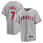 Los Angeles Angels #7 Jo Adell Player Gray CONTON Home Game Stitched Jerseys