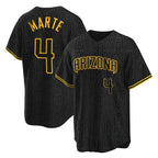 Arizona Diamondbacks #4 Ketel Marte Player Black CONTON Snake Skin City Home Game Stitched Jerseys