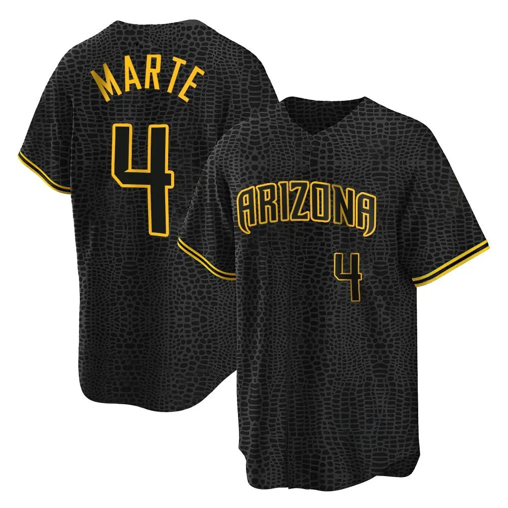 Arizona Diamondbacks #4 Ketel Marte Player Black CONTON Snake Skin City Home Game Stitched Jerseys