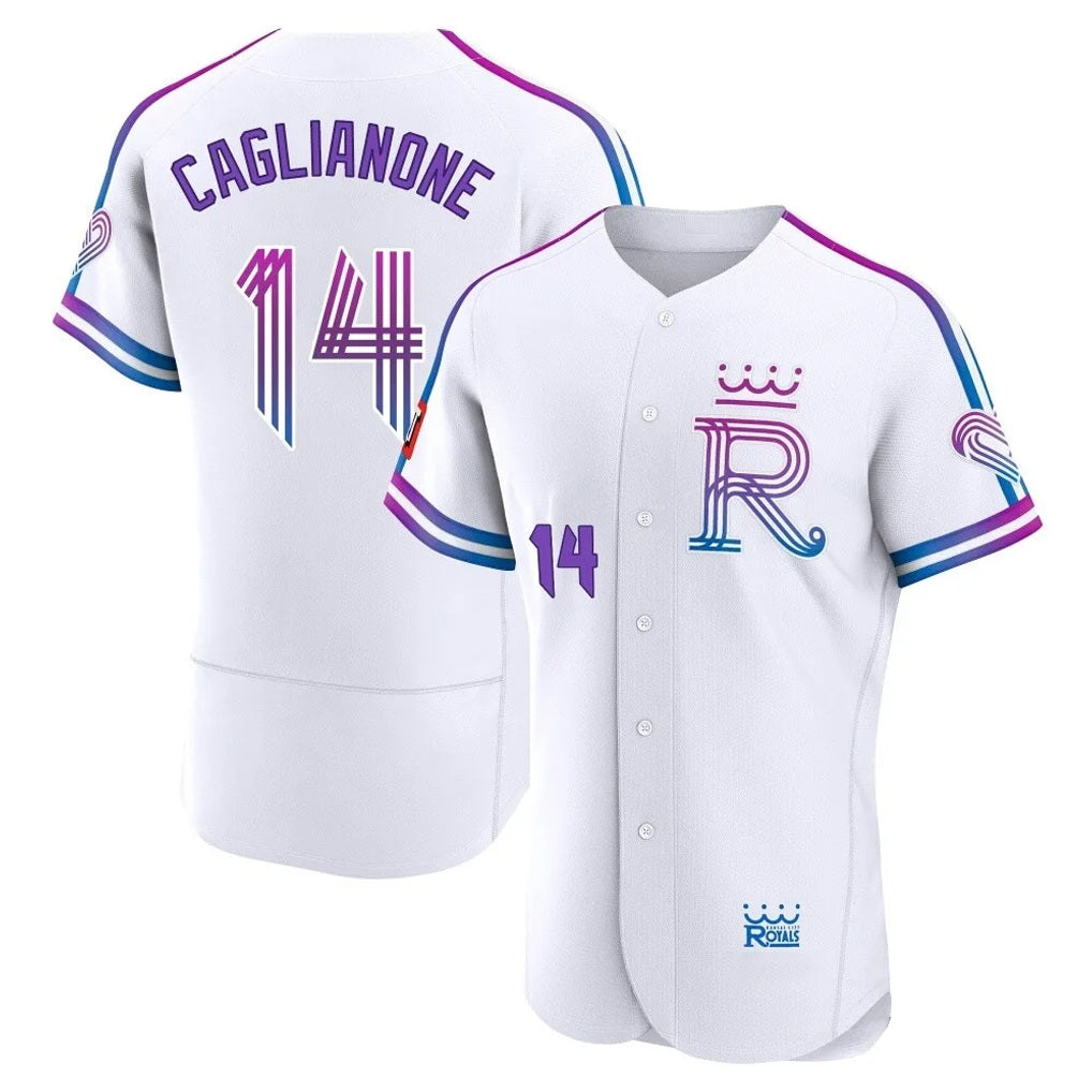Kansas City Royals #14 Jac Caglianone Player White CONTON 2026 City Connect Limited Elite Home Stitched Jerseys