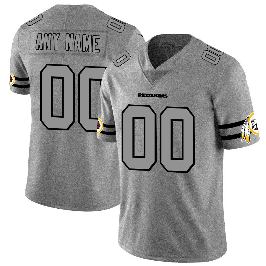Custom W.Redskins 2019 Gray CONTON Gridiron Gray Vapor Untouchable Limited Jersey