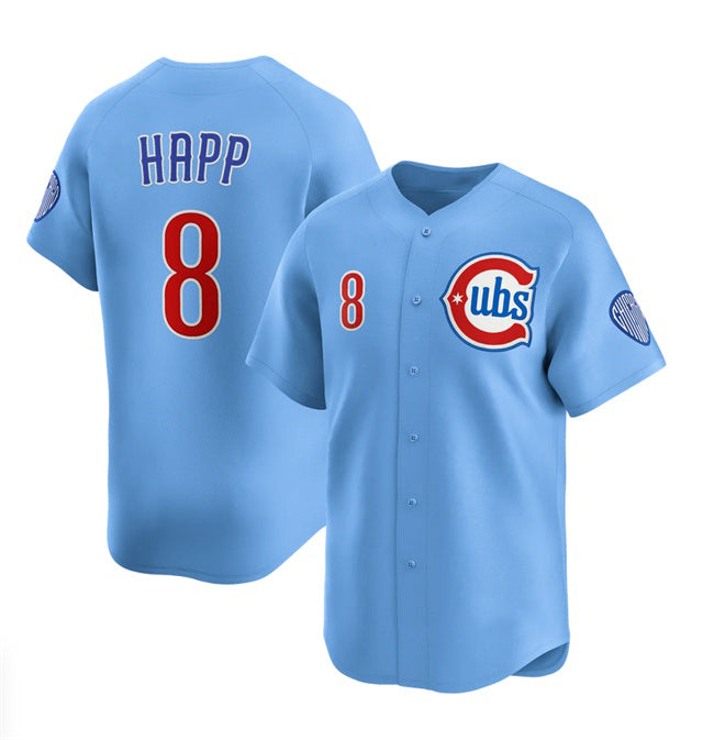 Chicago Cubs #8 Ian Happ Blue CONTON 2024-25 2nd Alternate Limited Stitched Jersey