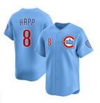 Chicago Cubs #8 Ian Happ Blue CONTON 2024-25 2nd Alternate Limited Stitched Jersey