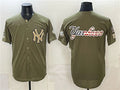 New York Yankees Team Big Logo Olive CONTON 2026 Armed Forces Day Stitched Jersey