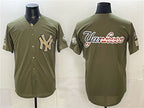 New York Yankees Team Big Logo Olive CONTON 2026 Armed Forces Day Stitched Jersey