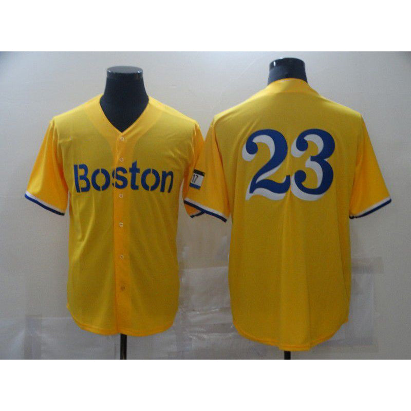 Boston Red Sox #23 No name Yellow CONTON Game 2021 Jerseys