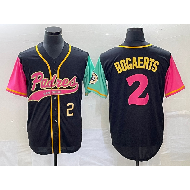 San Diego Padres #2 Xander Bogaerts Number Black CONTON NEW 2023 City Connect Cool Base Stitched Jersey