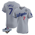 Los Angeles Dodgers #7 Blake Snell Player Gray CONTON World Series Limited Elite Home Stitched Jerseys