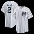 New York Yankees #2 Derek Jeter White CONTON Home Retired Player Replica Jersey
