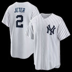 New York Yankees #2 Derek Jeter White CONTON Home Retired Player Replica Jersey