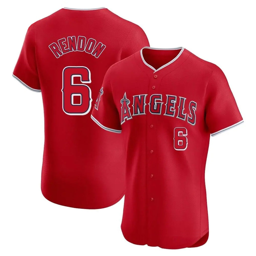 Los Angeles Angels #6 Anthony Rendon Player Red CONTON Home Limited Elite Stitched Jerseys