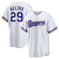 Texas Rangers #29 Adrian Beltre White CONTON Home Retired Player Replica Jersey