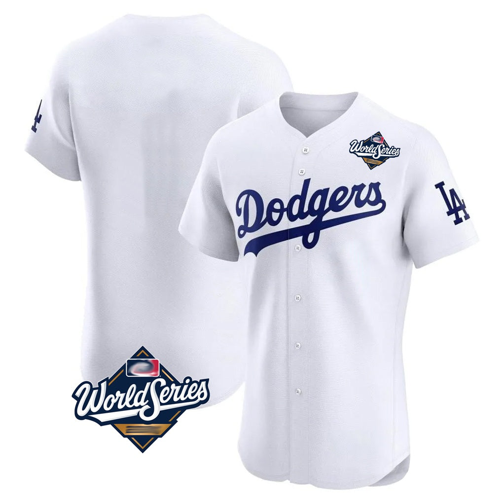 Los Angeles Dodgers Blank Player White CONTON Limited Elite Home World Series Stitched Jerseys