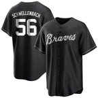 Atlanta Braves #56 Spencer Schwellenbach Player Black CONTON Home Game Stitched Jerseys