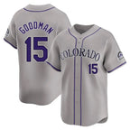 Colorado Rockies #15 Hunter Goodman Player Gray CONTON Limited Home Stitched Jerseys