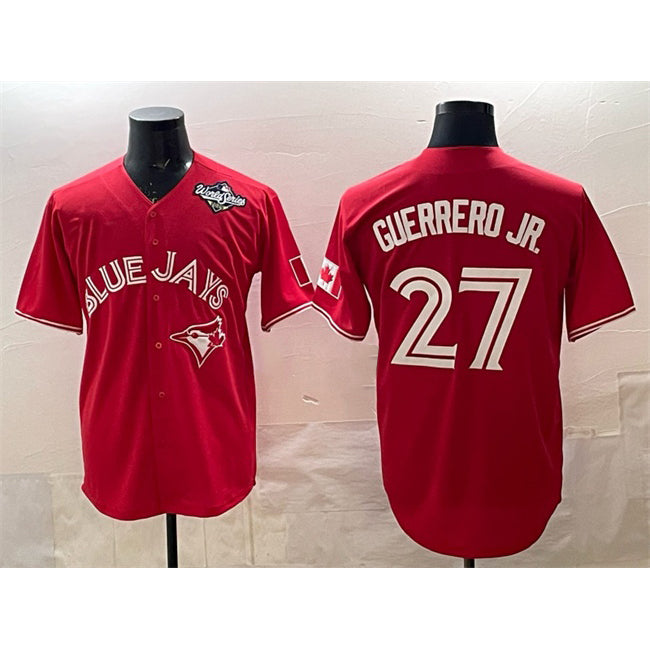 Toronto Blue Jays #27 Vladimir Guerrero Jr. Red CONTON 2025 World Series Cool Base Stitched Jersey