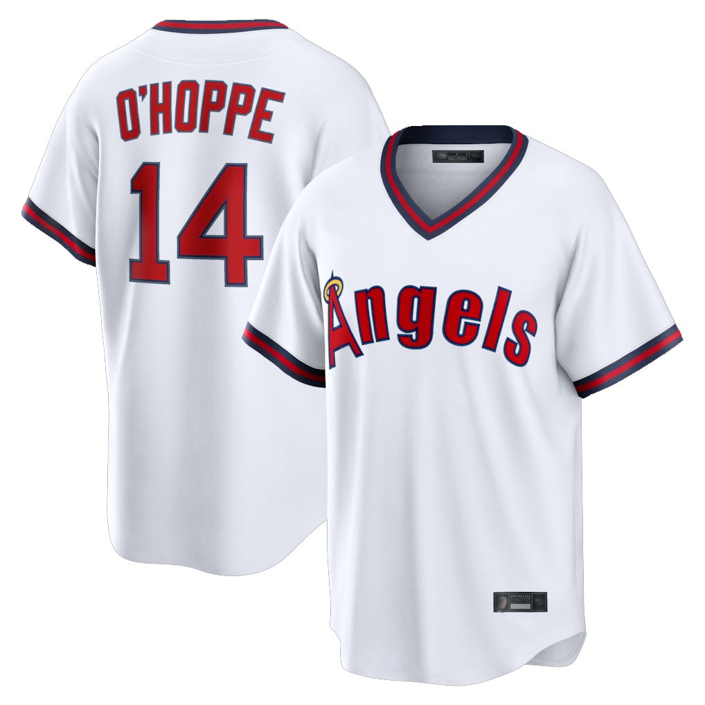 Los Angeles Angels #14 Logan O'Hoppe Player White CONTON T-shirt Home Game Stitched Jerseys