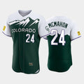 Colorado Rockies #24 Ryan McMahon 2022 Green CONTON City Connect Flex Base Stitched Jersey