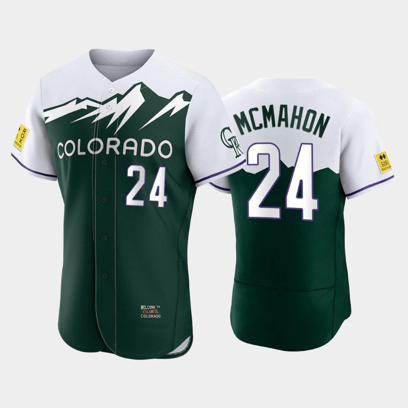 Colorado Rockies #24 Ryan McMahon 2022 Green CONTON City Connect Flex Base Stitched Jersey