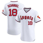 Los Angeles Angels #18 Nolan Schanuel Player White CONTON T-shirt Home Limited Elite Stitched Jerseys