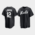 New York Mets #12 Francisco Lindor Black CONTON Cool Base Stitched Jersey