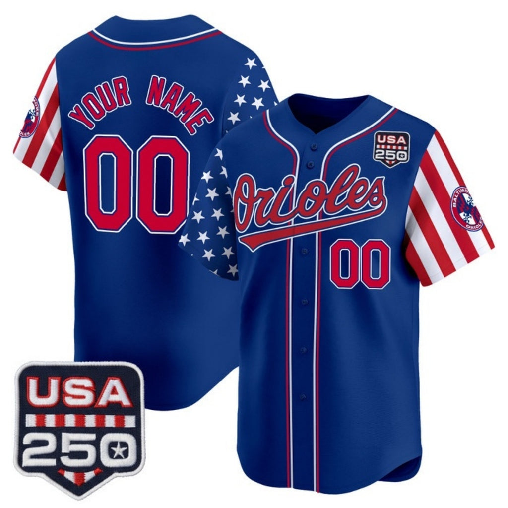 Custom Baltimore Orioles America 250 Edition Vapor Premier Limited Royal CONTON Stitched Jerseys