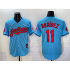 Cleveland Guardians #11 Jos¨¦ Ram¨ªrez Blue CONTON Vapor Premier Limited Stitched Jersey