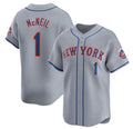New York Mets #1 Jeff McNeil 2024 Gray CONTON Away Limited Stitched Jersey