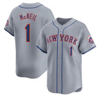 New York Mets #1 Jeff McNeil 2024 Gray CONTON Away Limited Stitched Jersey