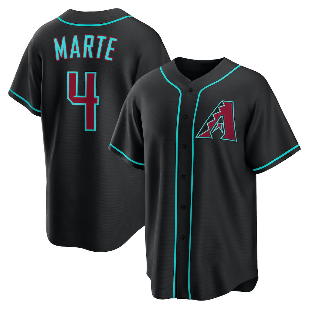 Arizona Diamondbacks #4 Ketel Marte Black CONTON Alternate Replica Jersey