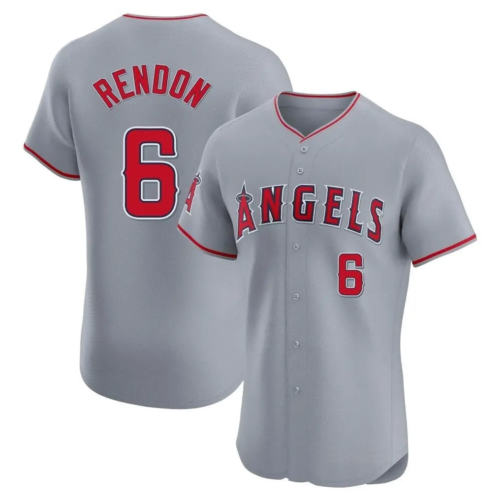 Los Angeles Angels #6 Anthony Rendon Player Gray CONTON Home Limited Elite Stitched Jerseys