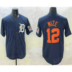 Detroit Tigers #12 Casey Mize Navy CONTON Alternate With Patch Cool Base Stitched Jersey
