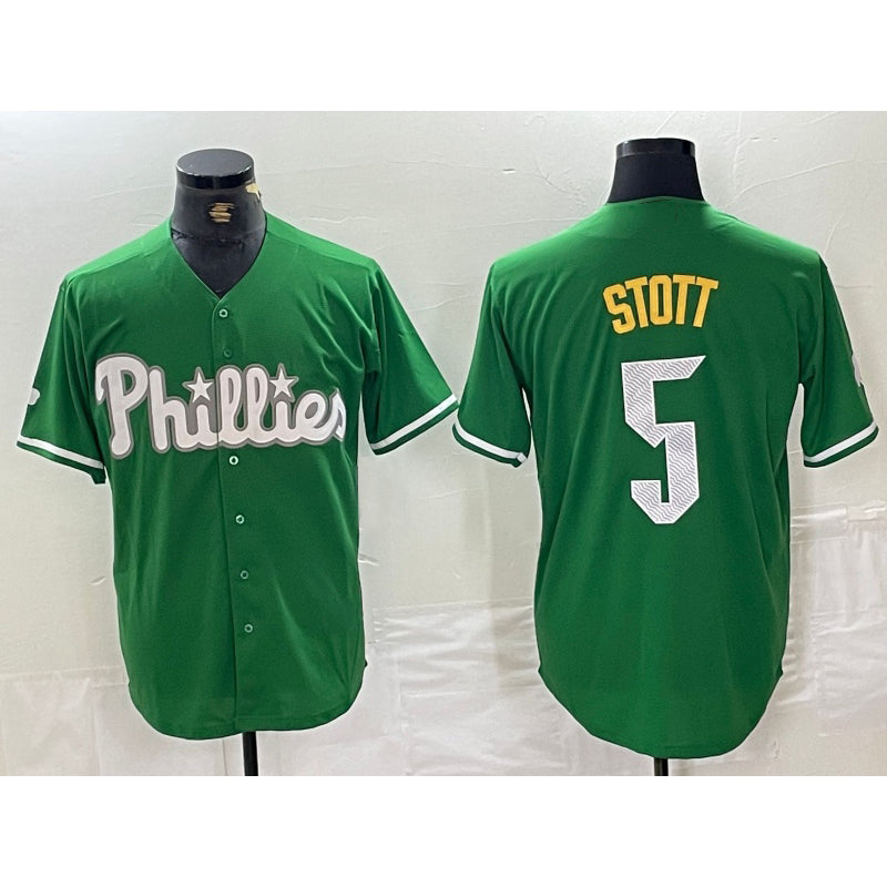 Philadelphia Phillies #5 Bryson Stott Green CONTON 2024 City Connect Stitched Jersey