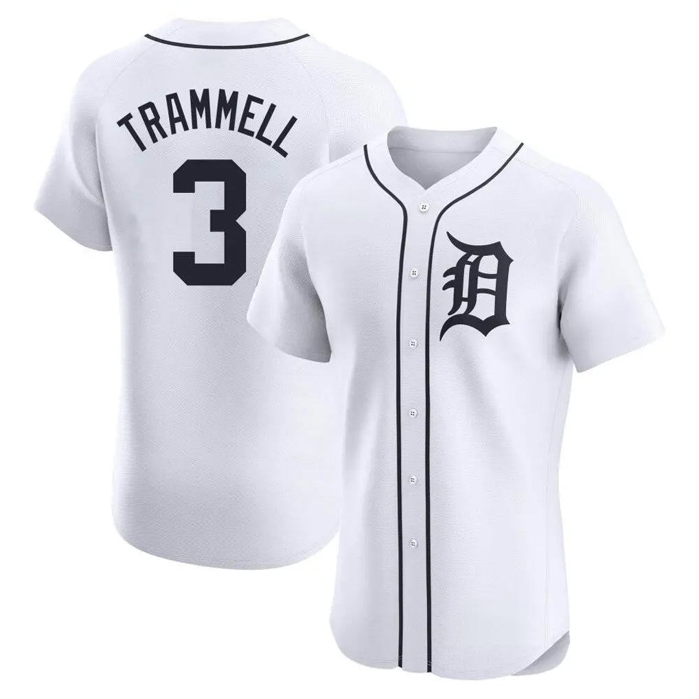 Detroit Tigers #3 Alan Trammell Player White CONTON Limited Elite Home Stitched Jerseys