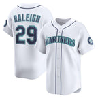 Seattle Mariners #29 Cal Raleigh White CONTON Home Limited Player Jersey