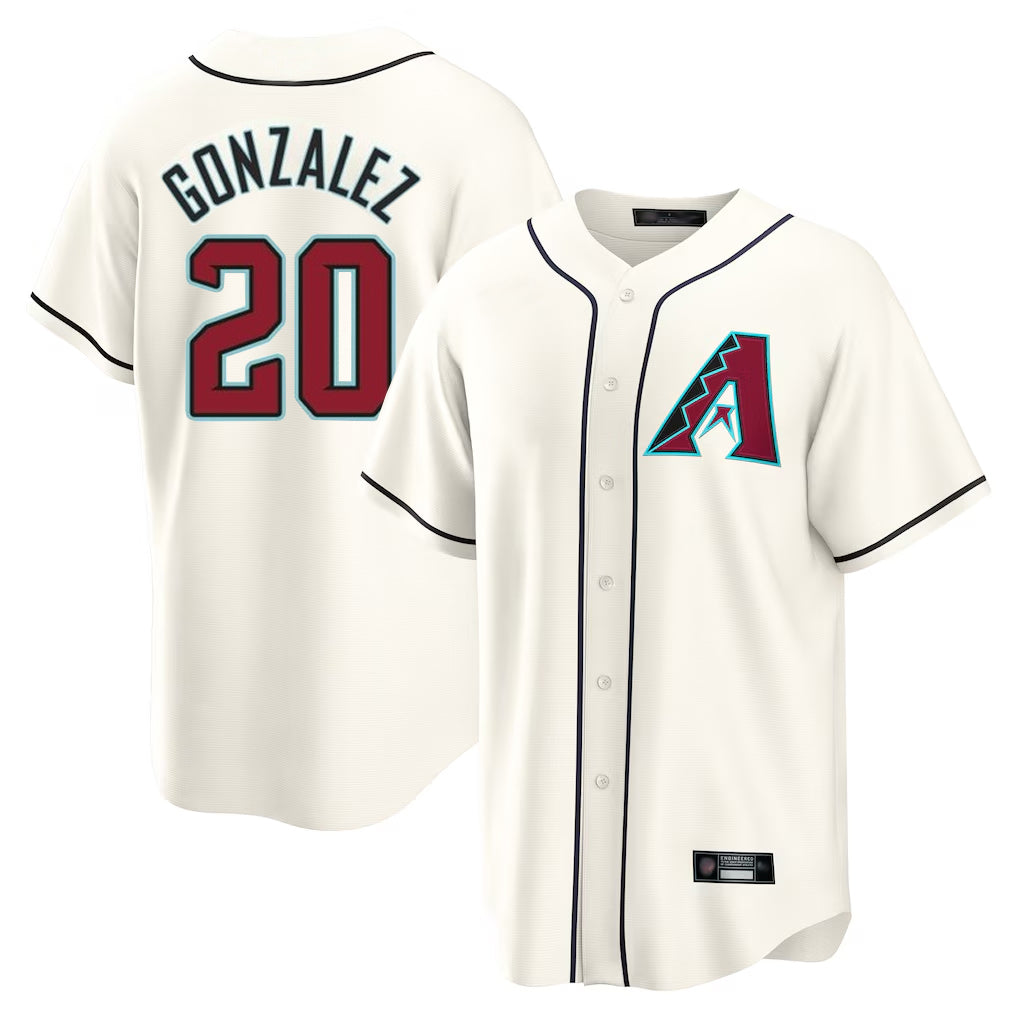 Arizona Diamondbacks #20 Luis Gonzalez Player Cream CONTON Home Game Stitched Jerseys