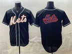 New York Mets Team Big Logo 2026 Fashion Replica Black CONTON Out Stitched Jersey
