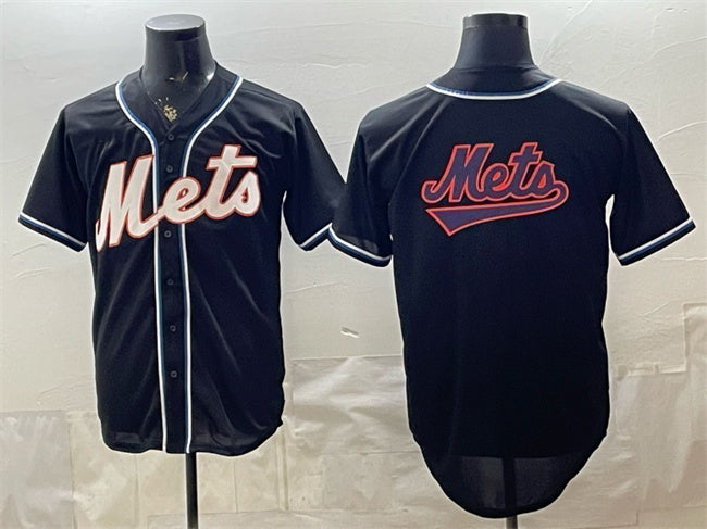 New York Mets Team Big Logo 2026 Fashion Replica Black CONTON Out Stitched Jersey