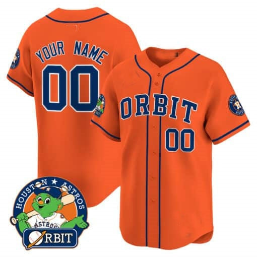 Custom Houston Astros Orbit Patch Vapor Premier Limited Jersey ¨C Orange CONTON