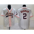 Houston Astros #2 Alex Bregman White CONTON With Patch Cool Base Stitched Jersey