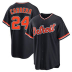 Detroit Tigers #24 Miguel Cabrera Player Navy CONTON Home Game Stitched Jerseys