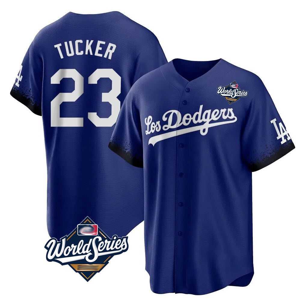 Los Angeles Dodgers #23 Kyle Tucker Player Royal CONTON World Series City Connect Home Game Stitched Jerseys