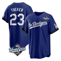 Los Angeles Dodgers #23 Kyle Tucker Player Royal CONTON World Series City Connect Home Game Stitched Jerseys