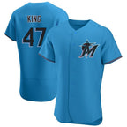 Miami Marlins #47 John King Player Blue CONTON Home Limited Elite Stitched Jerseys