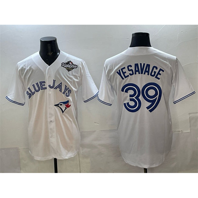 Toronto Blue Jays #39 Trey Yesavage White CONTON 2025 World Series Home Cool Base Stitched Jersey